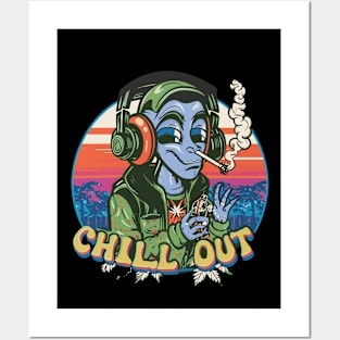 Interstellar Beats: Hip Hop Alien Art Piece Posters and Art